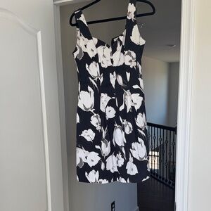 White House Black Market Black and White Floral Mini Dress